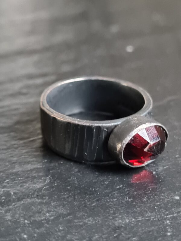 Silber Granat Ring