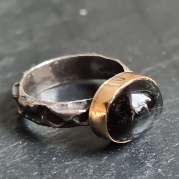Schwarzer Katzenauge Diopsid Ring