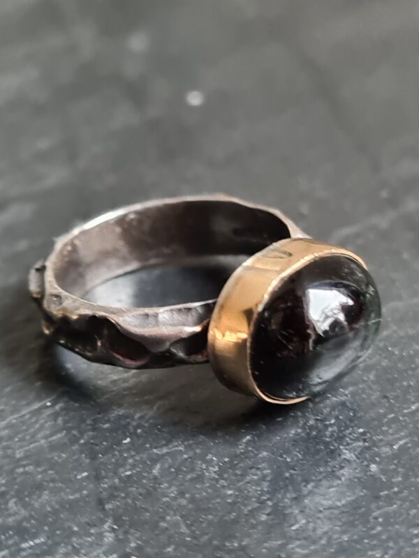 Schwarzer Katzenauge Diopsid Ring