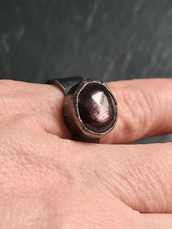 Katzenauge Granat Ring