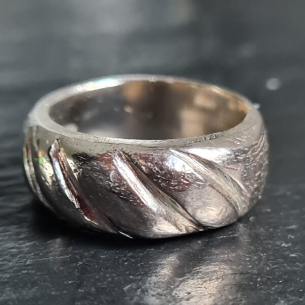 massiver geschnitzter breiter Silber Ring Unikat
