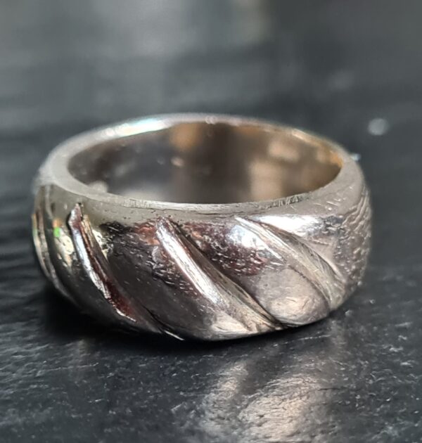 massiver geschnitzter breiter Silber Ring Unikat
